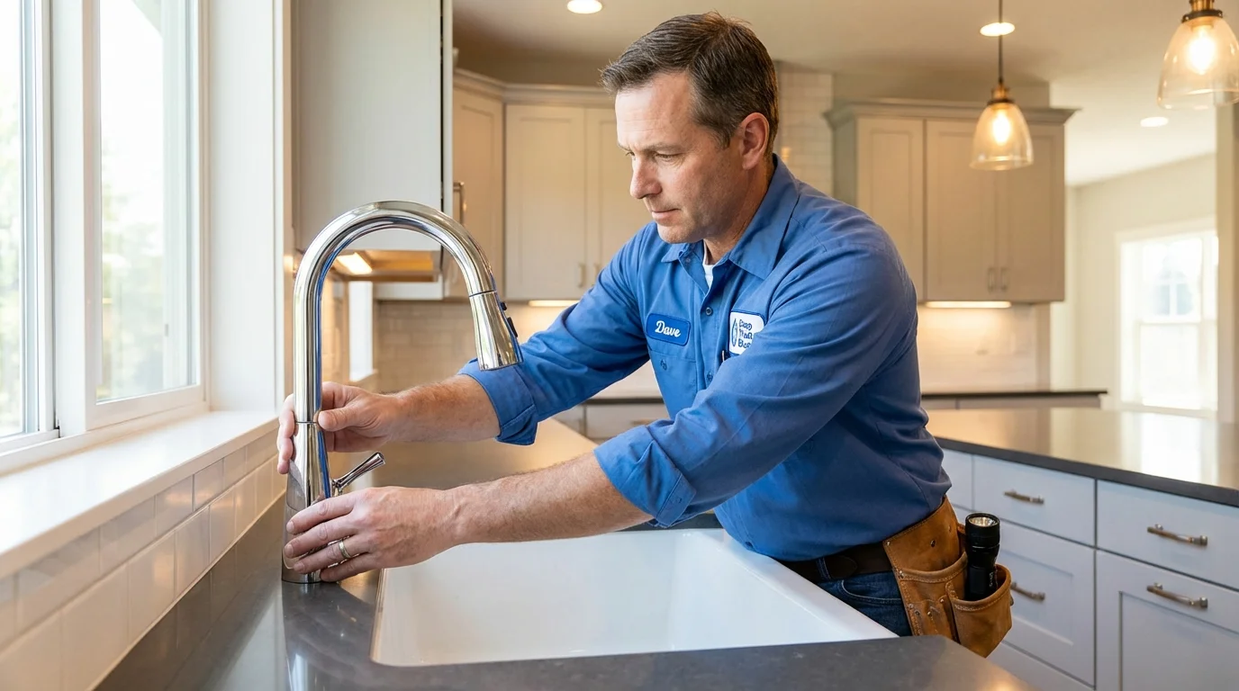 Kitchen faucet installation by Johns Plumbing LLC in Harper Woods